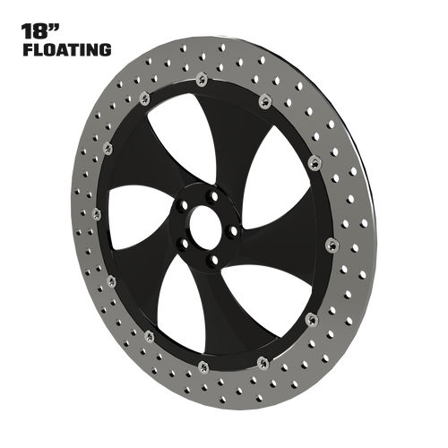 Twisted Steel 18" floating rotor in black