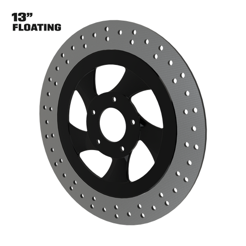 Twisted Steel 13" floating rotor in black