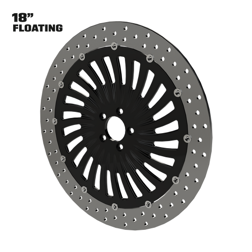 Hurricane 18" floating rotor in black