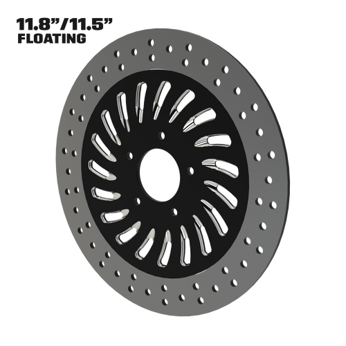 Hurricane 11" floating rotor in black double cut