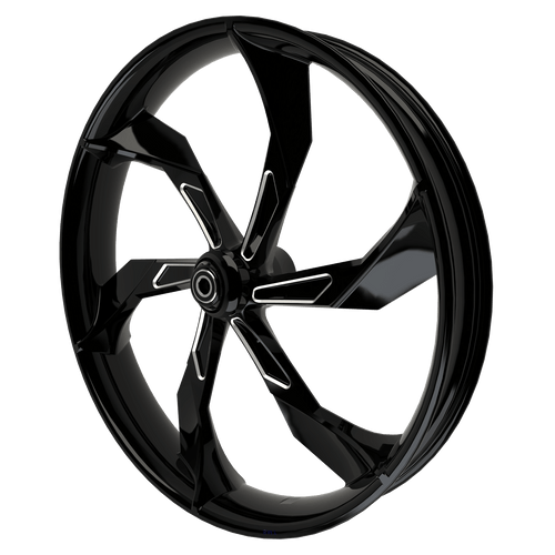 F22 3D Harley Black Double Cut Wheels