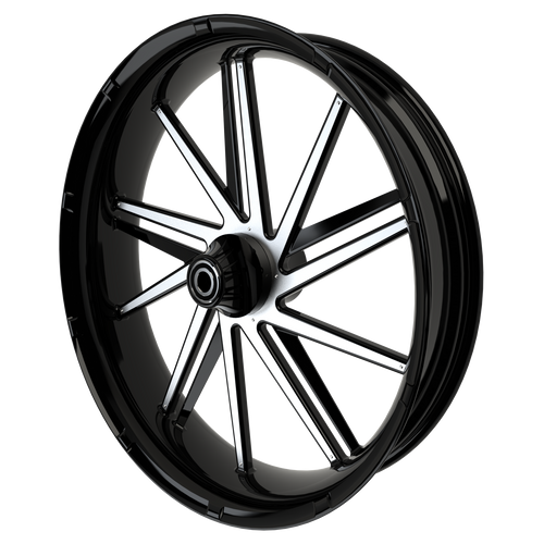 GT2 Bulldog Fat Tire Black Wheels with Chrome Aluminum Insert