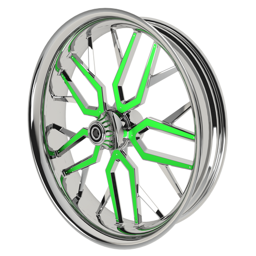 GT4 Bulldog Fat Tire Chrome Wheels with Color Aluminum Insert