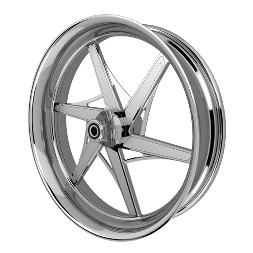 GT6Sixer Bulldog Fat Tire Chrome Wheels with Raw Silver Aluminum Insert