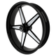 GT1 Bulldog Fat Tire Black Wheels with Chrome Aluminum Insert
