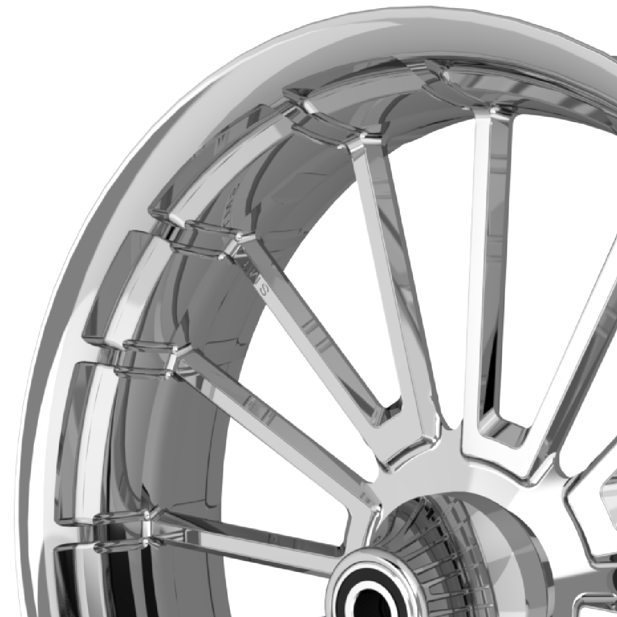 SMT Indian Scout motorcycle wheel in chrome