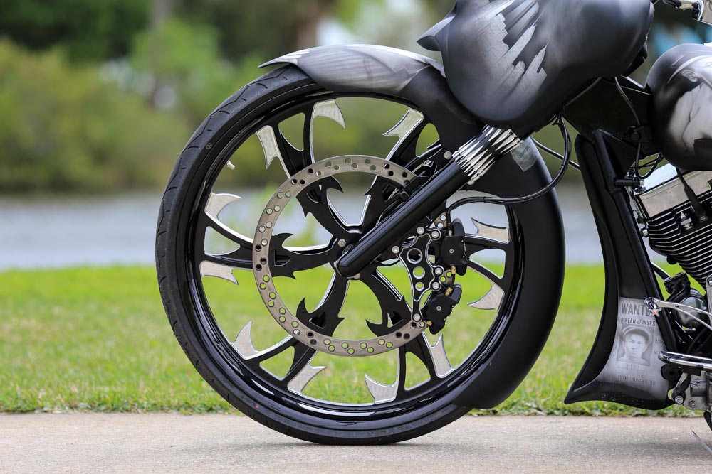 Dirty HKR Harley Touring Black Double Cut Wheels - SMT Wheels