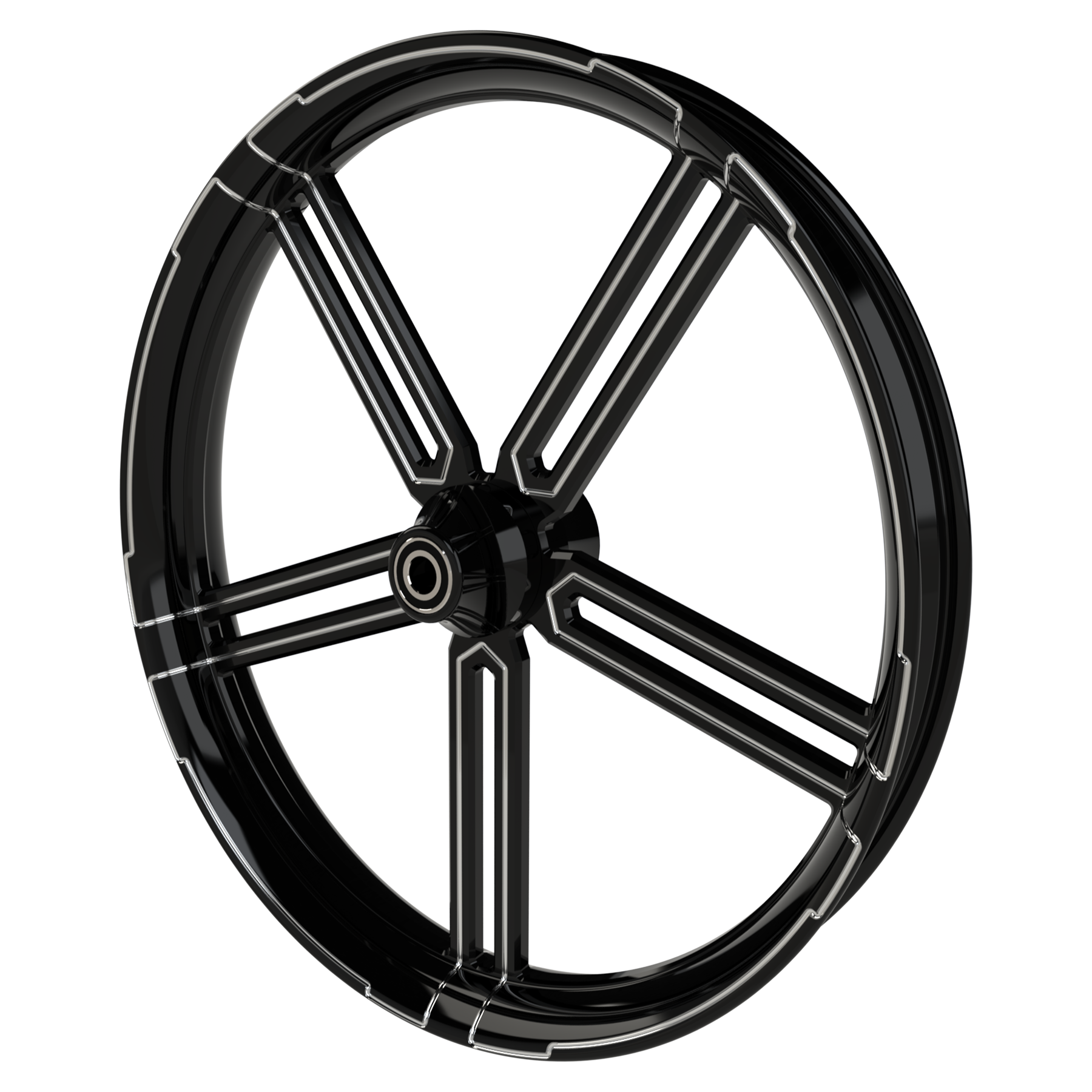 Race Tech Harley V-Rod Black Double Cut Wheels - SMT Wheels