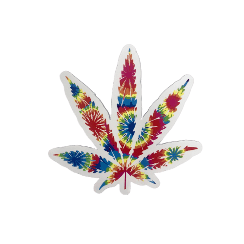 Rainbow Tie Dye Marijuana Weed leaf Sticker