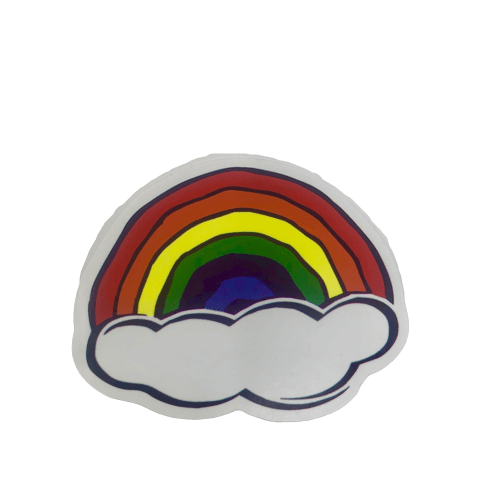 Happy Rainbow on clouds Sticker