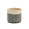 Basket sisal black/white stripe (Kenya)