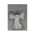 Embroidered Silver Angel Ornament