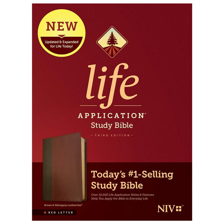 NIV Life Application Study Bible - Leatherlike, Brown - The