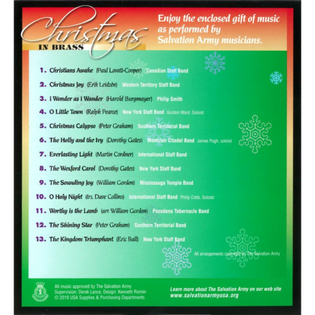 CHRISTMAS IN BRASS CD CASE (25 pack) - The Salvation Army Trade