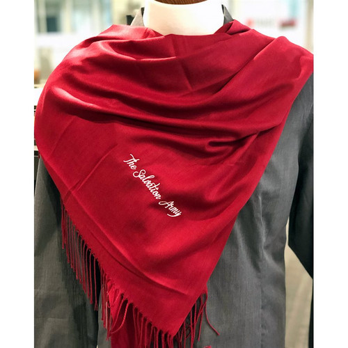 Pashmina Burgundy Scarf with The Salvation Army Embroidery