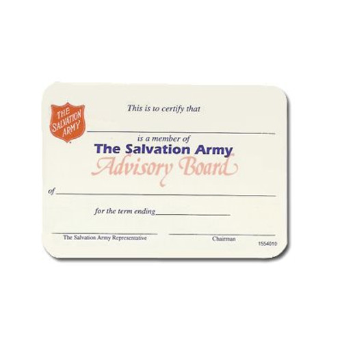 Advisory Board Membership Card