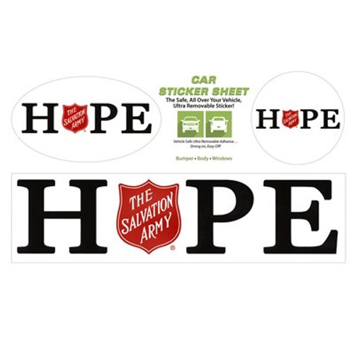 Bumper Stickers Sheet Hope Logo