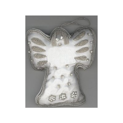 Embroidered White Angel Ornament