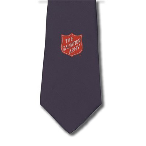 Clip-on Navy Blue Tie with Shield