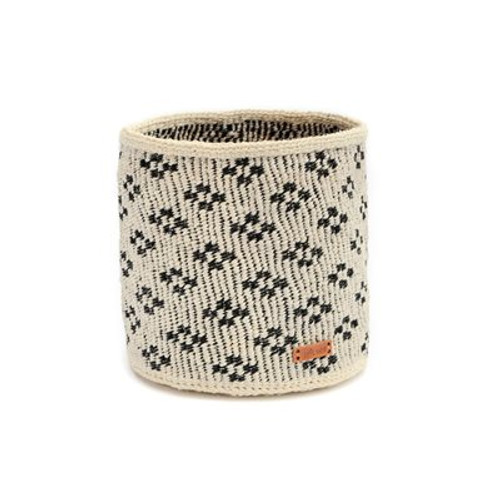 Basket sisal black/white geometric (Kenya)