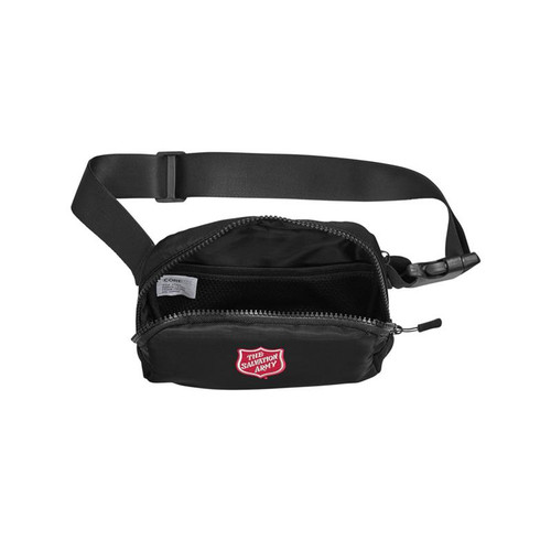 Crossbody bag Black with Embroidered Shield