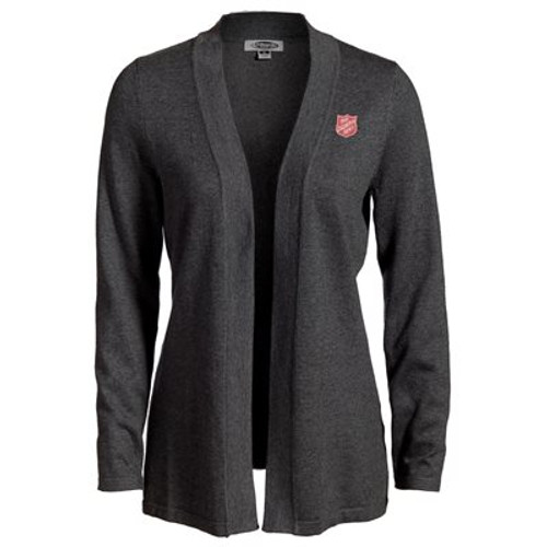 Charcoal Grey Cardigan With Red Shield Embroidery