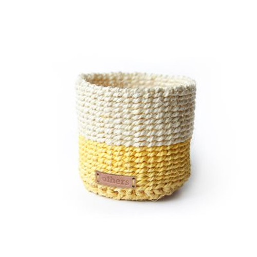 Sisal Basket - Natural with Yellow Bottom