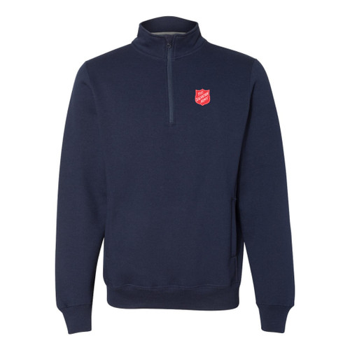 トップス salvation Y16AsymmetricDrapedTank Unisex 1/4 Pullover Sweater with Shield Embroidery - Trade Central