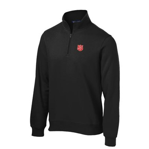 Black 1/4 Zip Sweatshirt with Shield