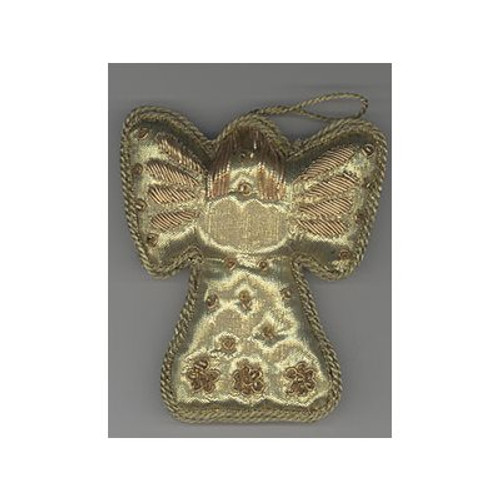 Embroidered Golden Angel Ornament