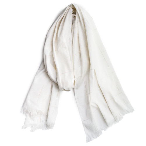 Handloom Scarf White Crosses