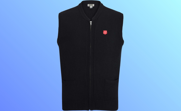 Unisex Zip Sweater Vest Navy W/Shield
