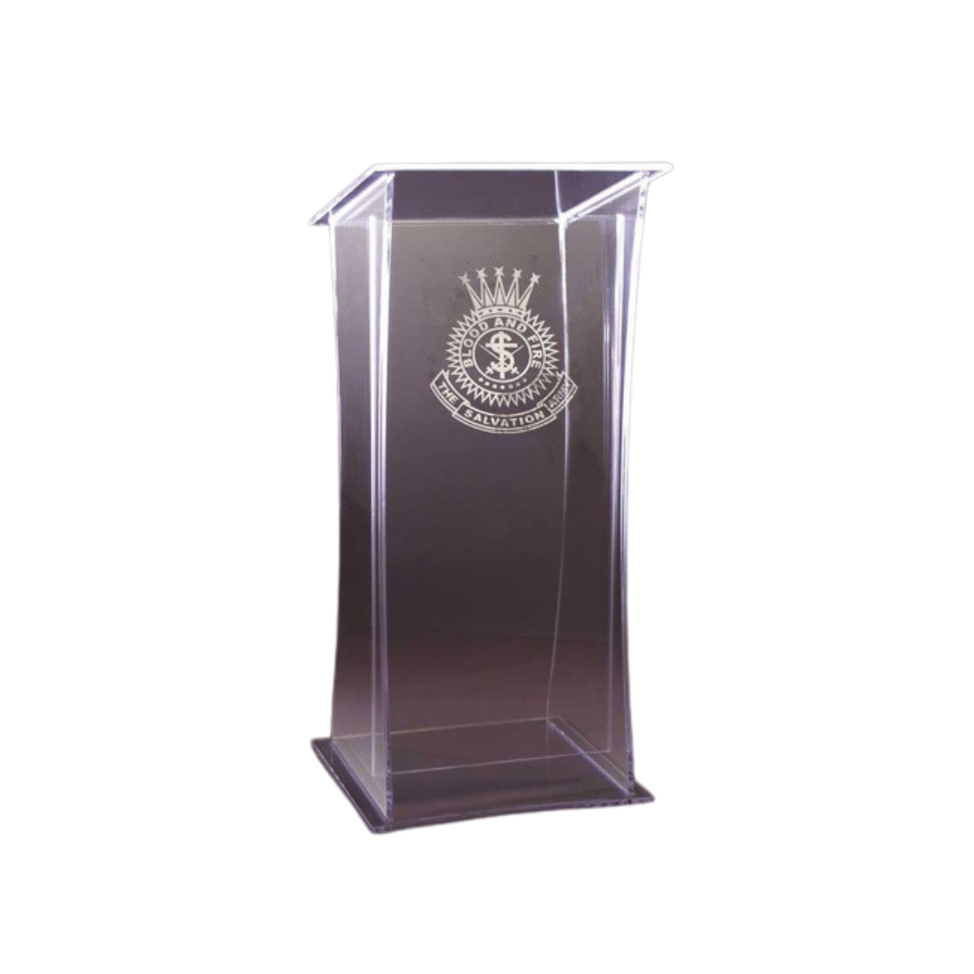 Printed Lectern Woerner SA3305W Acrylic Lectern with wooden top