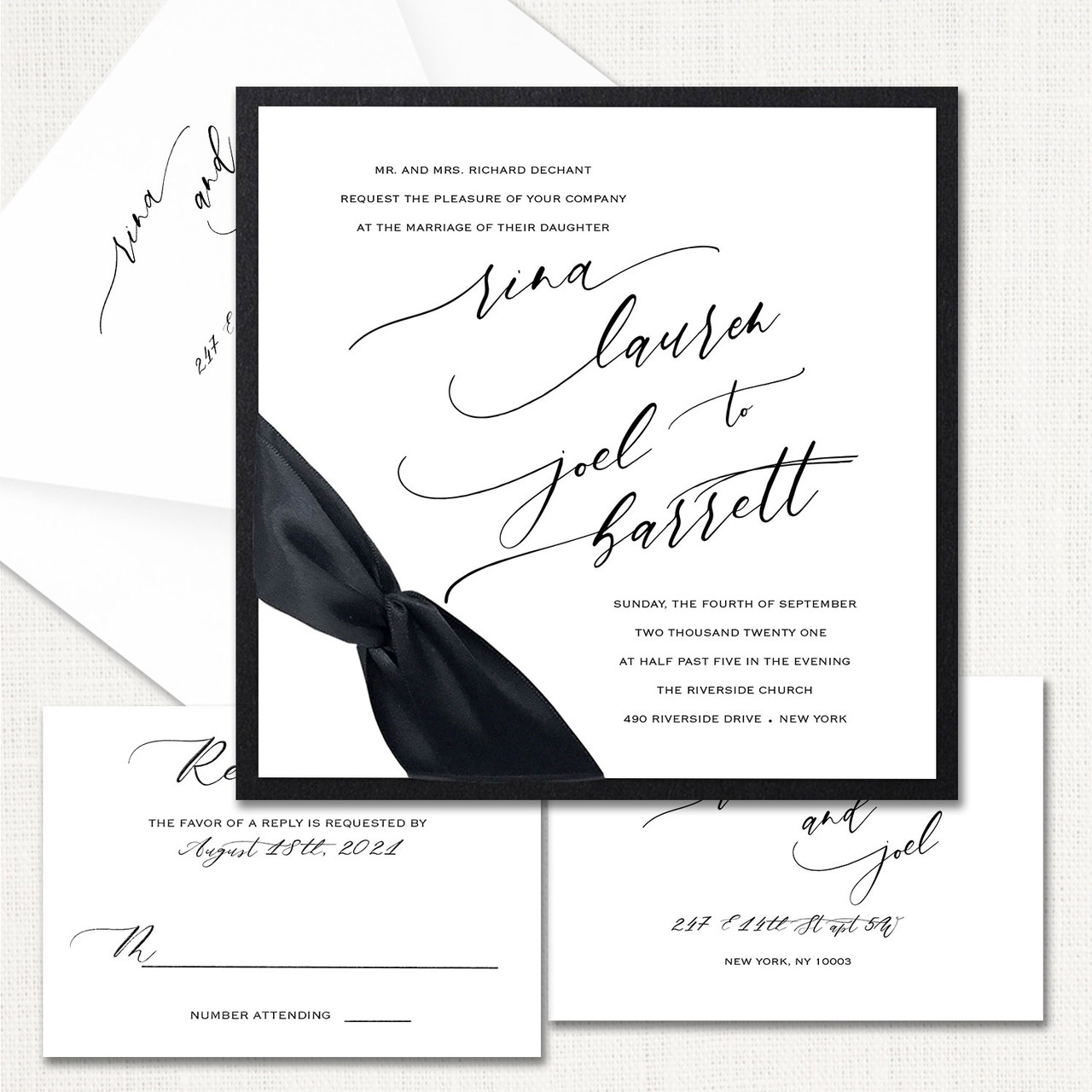 Hannah Ribbon Wedding Programs Wholesale Designer