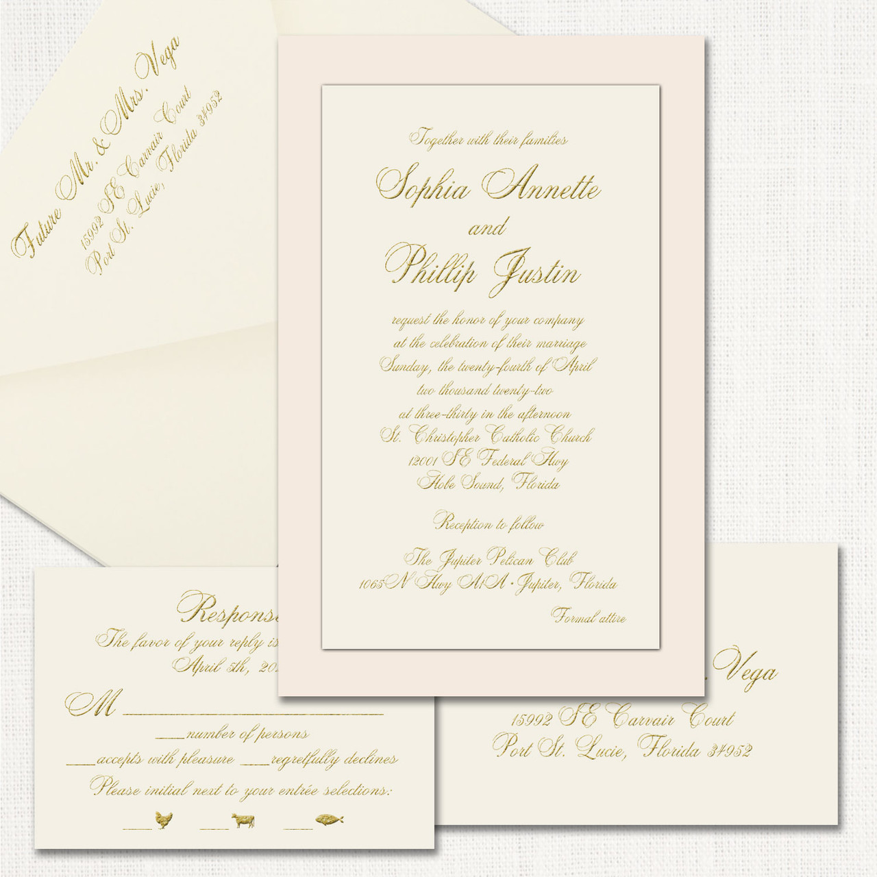 PRINTED Envelope Addressing, Guest Envelope Addressing, Return Envelope  Addressing, Script, Calligraphy, Elegant, Blush, Pink, STYLE 100 