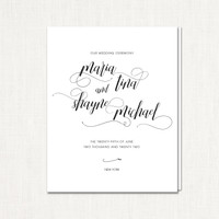 Maria Calligraphy Wedding Programs wholesale wedding planner affiliate program leslie store