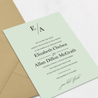 Pretty Elegant Wedding Invitations One Layered Leslie Store