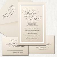 Stephanie Ecru Wedding Invitations wholesale wedding planner affiliate program leslie store