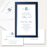 Glamour Monogram Blue Wedding Invitations wholesale wedding planner affiliate program leslie store