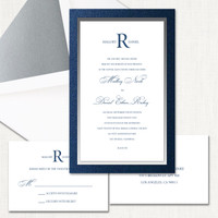 Glamour Monogram Blue Wedding Invitations wholesale wedding planner affiliate program leslie store