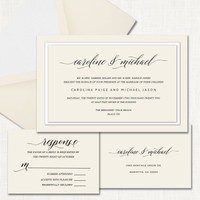 Caroline Ecru Wedding Invitations wholesale wedding planner affiliate program leslie store