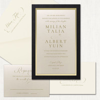 Talia Black Ecru Wedding Invitations wholesale wedding planner affiliate program leslie store