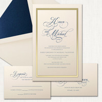 Karen Ecru Gold Wedding Invitations wholesale wedding planner affiliate program leslie store