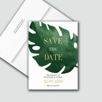 Elegant Tropical Save the Date Cards wholesale affiliate program wedding planner leslie store