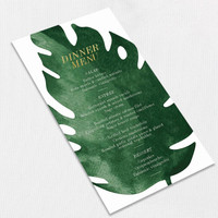 Elegant Tropical Wedding Menu Wedding Menu 