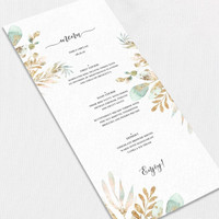 Delicate Calligraphy Wedding Menu Wedding Menu Leslie Store