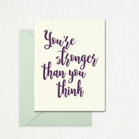 Stronger Than You Think Greeting Card wholesale wedding planner affiliate program leslie store
