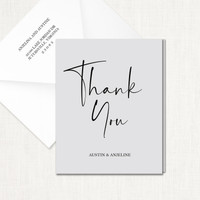 Anjeline Thank You Cards elegant glitter thermography wedding planner Stationery Store & Wedding Invitations by Leslie Store wholesale