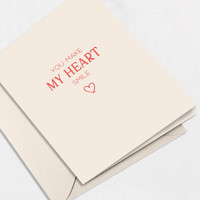 You Make My Heart Smile Greeting Card All Cards Leslie Store