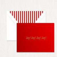 Joy, Joy, Joy Greeting Card Holiday Cards Leslie Store